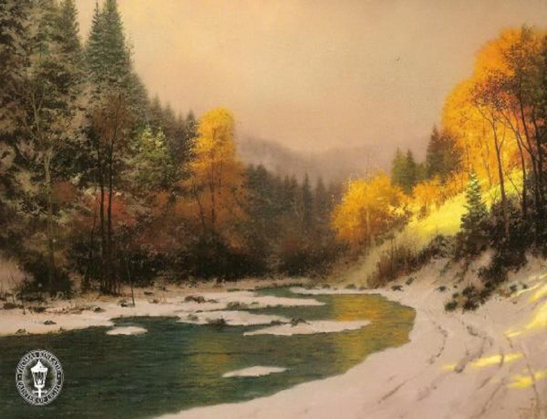 Neige d’automne Thomas Kinkade Peintures à l'huile